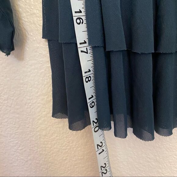 Urban Outfitters navy Mesh sheer coastal whimsy goth ruffle crop Top y2k S - Picture 6 of 10